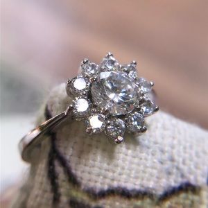 925 Silver Snowflake White Zircon Ring